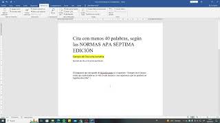 Cita con menos de 40 palabras según las NORMAS APA SÉPTIMA EDICIÓN [upl. by Ihel518]