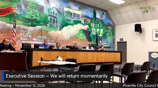 November 12 2024 Pineville City Council Meeting [upl. by Ahsinit]