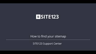 SITE123  How to find your sitemap [upl. by Ynej]