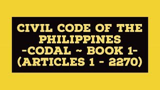 Civil Code of the PH  Codal AUDIOBOOK REVIEWER [upl. by Kendry]