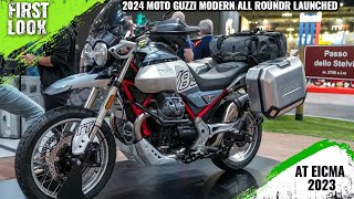 2024 Moto Guzzi V85 TT Modern All Rounder Showcased At EICMA 2023  First Look  India Launch Soon [upl. by Ettebab]