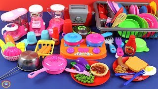 Pretend Cooking With Toy Kitchen amp Cooking Toys [upl. by Bornie]