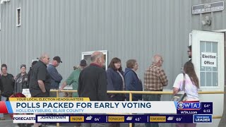 Polls packed for early voting in Central Pennsylvania [upl. by Wahkuna]