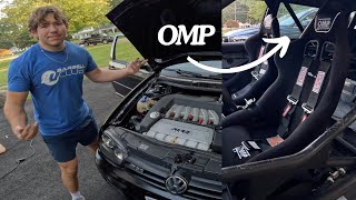 MK4 R32 TRACK CAR GETS OMP RACING BUCKET SEATS FASTIVUS PREP PART 3 [upl. by Suhail]