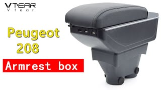 How to install Vtear for peugeot 208 armrest 2014 2015 2016 2017 2018 [upl. by Nelyag]