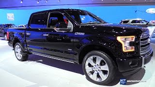 2016 Ford F150 4x4 Super Crew Limited  Exterior and Interior Walkaround 2015 LA Auto Show [upl. by Idnas]