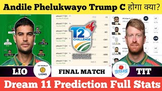 LIO vs TIT  LIO vs TIT Dream11 Prediction  LIO vs TIT Dream11 Prediction Today Match [upl. by Pool]