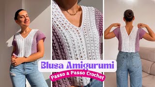 BLUSA FÁCIL PARA INICIANTES  PAP CROCHÊ  Meio ponto alto crochet [upl. by Ileak513]