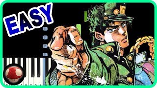 JoJo’s Bizarre Adventure Stardust Crusaders  Jotaro theme  EASY Piano Tutorial  承太郎テーマ曲【ピアノ簡単楽譜】 [upl. by Yhtomot945]