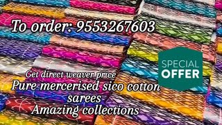 ikkat Pure Mercerised Sico cotton sarees Buy 2 Sarees at 2500 only parnikacollections9553267603 [upl. by Etnud149]