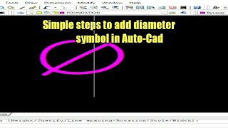 How to insert diameter symbol in Autocad [upl. by Lynelle]