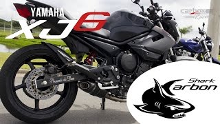 Ponteira Escapamento p Yamaha XJ6  Mod Shark Carbon S620 Full  Carbox Racing [upl. by Humfried]