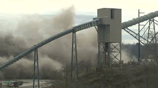 Cooling towers implosion masontown and video from bridge of aftermath damage 11172023 [upl. by Dranyl]