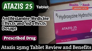 Atazis 25 Tablet Hydroxyzine  खुजली की बेस्ट दवा  Review and How to use  Health Rank [upl. by Aielam972]