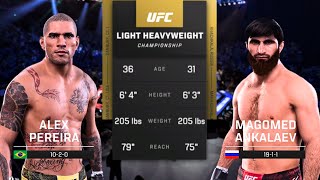 Alex Pereira vs Magomed Ankalaev FULL FIGHT  UFC 5 AI Simulation [upl. by Prem]