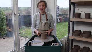 Pottery Throwing on the Wheel The Basics  Cylinders  How to Throw a Cylinder [upl. by Ahsemed801]