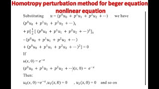 homotropy perturbation method for beger equation nonlinear equation [upl. by Floris]