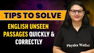 Tips to Solve English Unseen Passages Quickly and Correctly [upl. by Llesirg359]