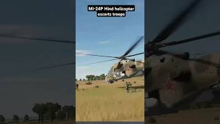 MI24P Hind helicopter escorts troops into battle  DCS [upl. by Vaenfila516]