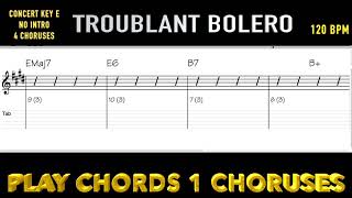 Troublant bolero  C Instruments  Gypsy Jazz Backing tracks  120 bpm [upl. by Pournaras]