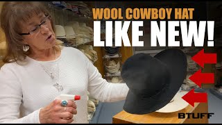 How to make a felt cowboy hat like new again [upl. by Nyleve]