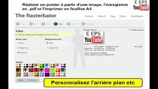 Site gratuit The Rasterbator pour imprimer des posters avec des feuilles A4 [upl. by Ahsielat]