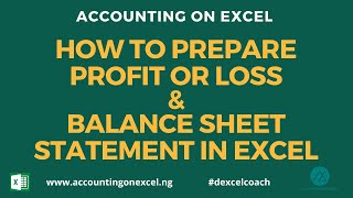 👉PROFIT OR LOSS amp BALANCE SHEET STATEMENT IN EXCEL [upl. by Yral612]
