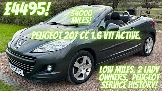 Peugeot 207 CC 16 VTi Active Convertible Only 34k miles [upl. by Culliton195]