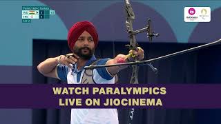 Harvinder Singh is into the round of 16  Paralympics Archery Highlights  JioCinema [upl. by Ratep917]