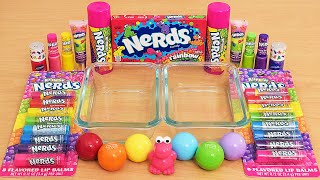 Nerds Candy Rainbow Slime  Mixing Nerds Makeup and Eyeshadow Into Crunchy Slime ASMR [upl. by Vevine]