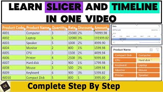 Microsoft Excel  Learn Slicers And Timeline in One Video  Slicers amp Timeline in Excel  slicers [upl. by Adnoral]