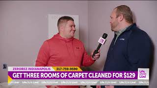 Zerorez Get three rooms of carpet cleaned for 129 [upl. by Curren369]