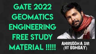 GATE 2022 GEOMATICS ENGINEERING  gate geomatics engineering books  Aniruddha Sir  IIT BOMBAY [upl. by Katti690]