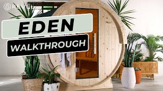 REVEL OUTDOOR TRADITIONAL FINNISH BARREL SAUNA PRODUCT WALKTHROUGH 2024 [upl. by Anoek]