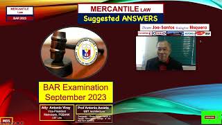 Mercantile Law amp Taxation BAR EXAMS 2023  Dean JoeSantos Balagtas Bisquera [upl. by Annelg]