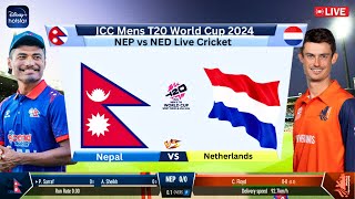 🔴Live Nepal vs Netherlands Live World Cup  NEP vs NED Live Match Today  T20 WC 2024 cricketlive [upl. by Quirk707]