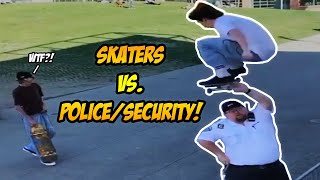 Skateboarder Jumps Over Security Guard  Skaters vs Police amp Security Skaters vs Haters 2024 [upl. by Hasseman555]