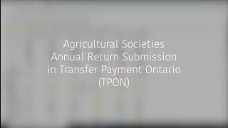 Agricultural Societies TPON Submission Tutorial [upl. by Carolus]