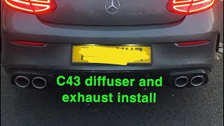 INSTALLING THE FACELIFT C43 QUAD EXHAUST TO MY CCLASS C220D COUPE [upl. by Belloir]