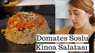 Vegan  mervemutfakta  Domates Soslu Kinoa Salatası [upl. by Gregg]