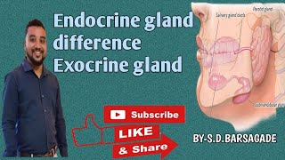 Difference Between endocrine and exocrine glandBySDBarsagade [upl. by Atinehs]