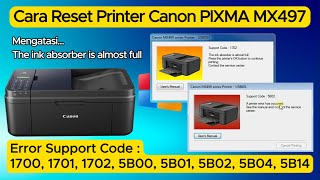 Reset Printer Canon MX497 The ink absorber is almost full Canon Printer Reset MX490 Reset Canon [upl. by Dunlavy]