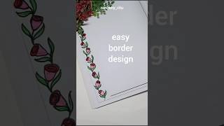 easy border design🌷art borderart easyborder borderpattern diy drawing project [upl. by Fatsug]