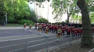 Beating Retreat 2023 massed bands of the Guards Division marching from Wellington Barracks [upl. by Aitnauq]