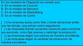 ECONOMÍA  Pregunta sobre los modelos de Duopolio [upl. by Blen]