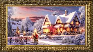 Framed Christmas TV Art  Smooth Jazz and Relaxing Snow [upl. by Coke]