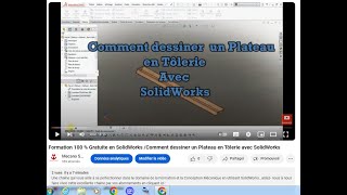 Formation 100  Gratuite en SolidWorks Comment dessiner un Plateau en Tôlerie avec SolidWorks [upl. by Hayarahs]