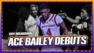 2025 NBA DRAFT TAPE BREAKDOWN ACE BAILEY MAKES HIS RUTGERS DEBUT [upl. by Ilahtan]