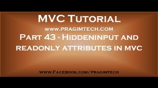 Part 43 Hiddeninput and readonly attributes in mvc [upl. by Buderus]