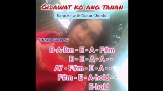 Gidawat ko ang tanan  Karaoke with Guitar chords  Version by Tongzki [upl. by Ahsauqal]